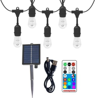 Outdoor Solar Remote Control RGB String Lights Christmas Decoration Lights, Specification: Color Light