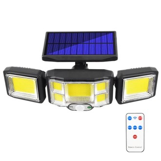 Remote Control Solar Wall Light LED Triple Rotation Sensor Flood Light, Specification: 192COB Integrated