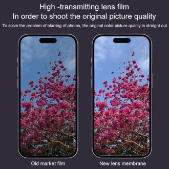 For iPhone 15 Pro / 15 Pro Max 50pcs Tempered Glass Back Camera Film