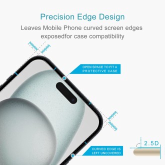 For iPhone 15 / 15 Pro 0.26mm 9H 2.5D Tempered Glass Film