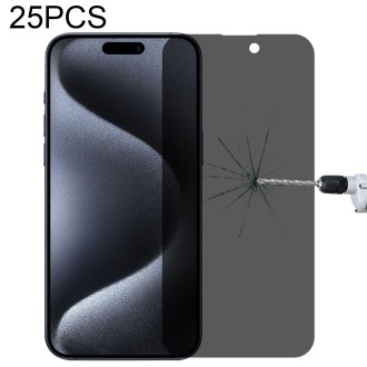 For iPhone 15 Pro Max / 15 Plus 25pcs High Transparency Full Cover Anti-spy Tempered Glass Film