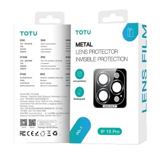 For iPhone 15 Plus TOTU PG-1 Golden Shield Series Metal Frame Lens Protector(Blue)