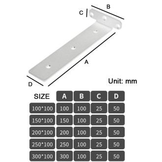 300mm 5.5mm Thick Stainless Steel Triangular Bracket Bookshelf Partition Plate