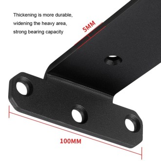 5mm Thick Triangular Bracket Bookshelf Partition Plate, Style: 250mm Black