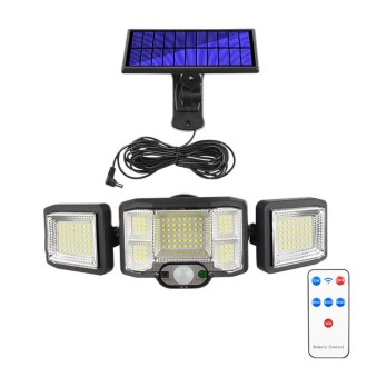 Remote Control Solar Wall Light LED Triple Rotation Sensor Flood Light, Specification: 192LED Split