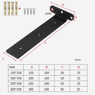 5mm Thick Triangular Bracket Bookshelf Partition Plate, Style: 200mm White