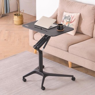 D10 Universal Wheel Standing Computer Desk Movable Lifting Desk(Black Frame Black Board)