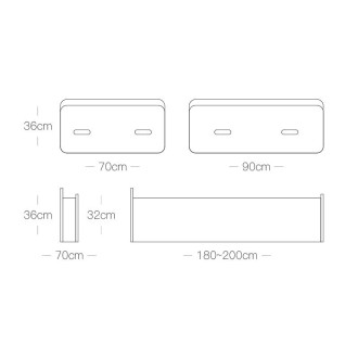 Creative Folding Single Bed, Size: Width: 200x90cm (Grey)