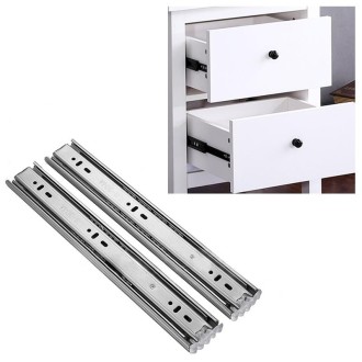 20 inches 3-section Mute Stainless Steel Sliding Drawer Slides Ball Slide Rail Length: 50cm