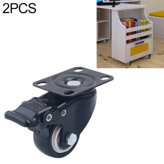 2 PCS 1.5 inch Furniture Cabinet Coffee Table Silent Universal Brake Wheel