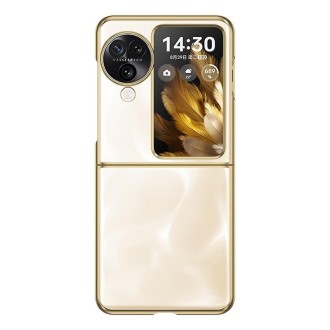 For OPPO Find N3 Flip Full Coverage Electroplate PC Transparent Phone Case(Gold)