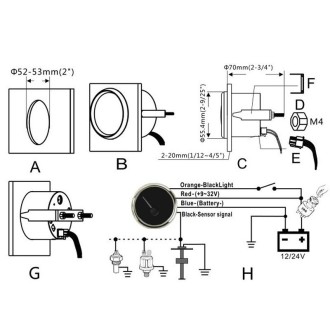 PMW2 DN52mm Car Truck RV Conversion Water Tank Water Level Table(WS)