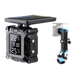 M9 Color Screen Motorcycle Solar Wireless Tire Pressure Monitor With Handbar Mount