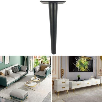 LH-ZT-0001 Cone Round Tube Furniture Support Legs, Style: Straight Cone Height 20cm(Matte Black)