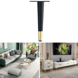 LH-ZT-0001 Cone Round Tube Furniture Support Legs, Style: Straight Cone Height 40cm(Black Gold)