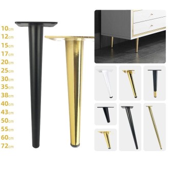 LH-ZT-0001 Cone Round Tube Furniture Support Legs, Style: Oblique Cone Height 12cm(Matte Black)