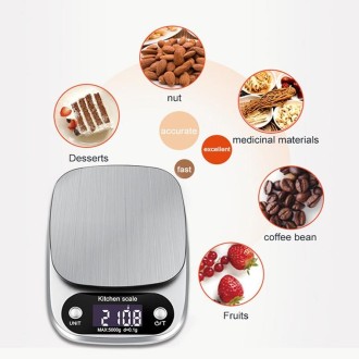 Small Multifunctional Kitchen High Precision Electronic Scale LCD Digital Display Food Scale, Model: 10kg/ 1g