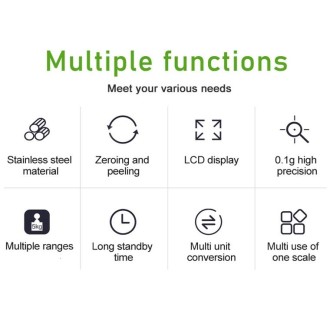 Small Multifunctional Kitchen High Precision Electronic Scale LCD Digital Display Food Scale, Model: 10kg/ 1g