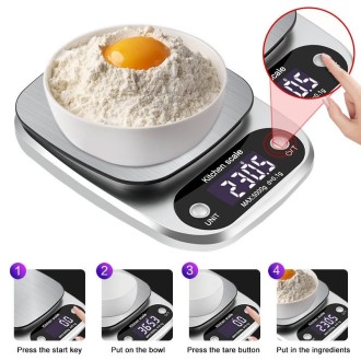 Small Multifunctional Kitchen High Precision Electronic Scale LCD Digital Display Food Scale, Model: 10kg/ 1g