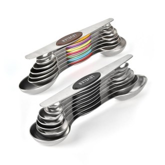 8 in 1 Magnetic Double-Headed Measuring Spoon Stainless Steel Measuring Spoon Set(Colorful)