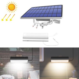 Pull-Switch 2 in 1 Solar Light 60-LEDs Landscape Courtyard Wall Lamp, Light Color:White Light(White Shell)