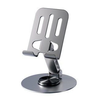 All-metal 360-degree Rotating Mobile Phone Holder Foldable Desktop Tablet Stand(Grey)