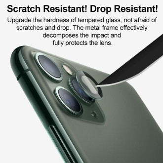 For iPhone 12 mini CD Texture Metal Lens Tempered Film(Grass Green)