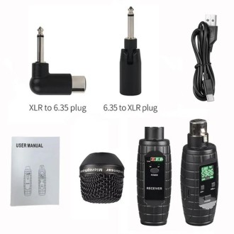 XTUGA U-95 Wireless XLR Transmitter and Receiver UHF Wireless Guitar Transmitter Receiver With Dynamic Mic