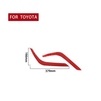 2 PCS / Set Carbon Fiber Car Headlight Eyebrow Decorative Sticker for Toyota Tundra 2014-2018,Left and Right Drive Universal(Red