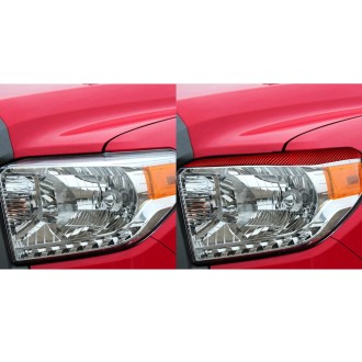 2 PCS / Set Carbon Fiber Car Headlight Eyebrow Decorative Sticker for Toyota Tundra 2014-2018,Left and Right Drive Universal(Red