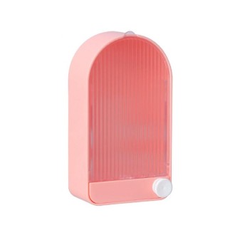 2 PCS Home Bathroom Wall Mounted Drain Soap Dish With Lid(Pink White)