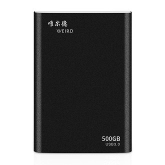 WEIRD 500GB 2.5 inch USB 3.0 High-speed Transmission Metal Shell Ultra-thin Light Mobile Hard Disk Drive(Black)