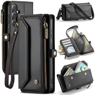 For Samsung Galaxy S24+ 5G CaseMe C36 Card Slots Zipper Wallet RFID Anti-theft Leather Phone Case(Black)