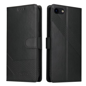 For iPhone SE 2022 / SE 2020 / 8 / 7 GQUTROBE Skin Feel Magnetic Leather Phone Case(Black)