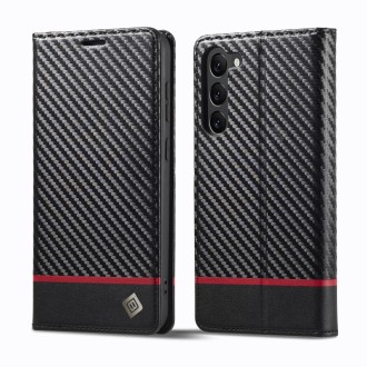 For Samsung Galaxy S24+ 5G LC.IMEEKE Carbon Fiber Leather Phone Case(Horizontal Black)