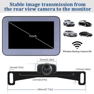 PZ510-W 5 inch Car Wireless Reversing Video Style 1