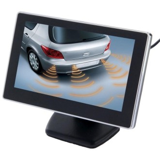 4.3 inch Car Rearview LCD Monitor with Stand, 2 Channels AV Input(Black)