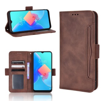 For TECNO Spark Go 2022 / Spark 8C Skin Feel Calf Pattern Leather Phone Case(Brown)