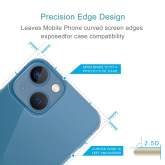 For iPhone 13 9H 2.5D Half-screen Transparent Back Tempered Glass Film