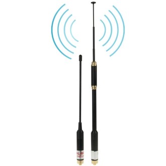 AL-800 Dual Band 144/430MHz High Gain SMA-F Telescopic Handheld Radio Dual Antenna for Walkie Talkie, Antenna Length: 22cm / 86c