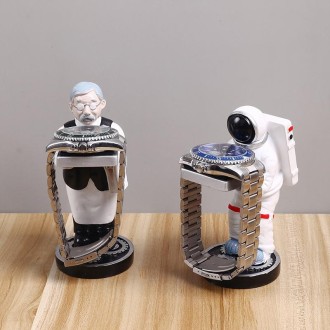 Watch Shelf Support Decorative Ornaments Watch Storage Box Display Stand, Item No.: Large Astronaut + White Cover