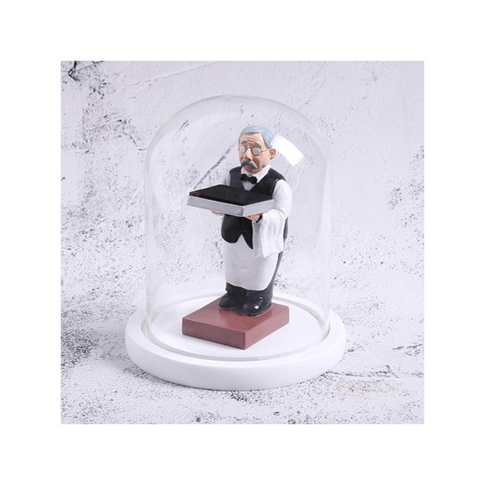 Watch Shelf Support Decorative Ornaments Watch Storage Box Display Stand, Item No.: Small Old Butler + White Cover