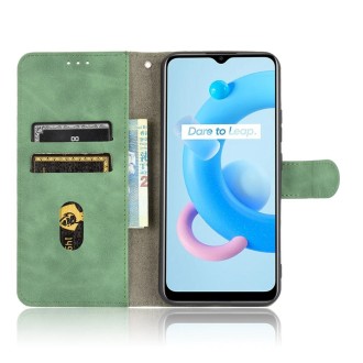 For OPPO Realme C11 (2021) / Realme C20 Solid Color Skin Feel Magnetic Buckle Horizontal Flip Calf Texture PU Leather Case with 