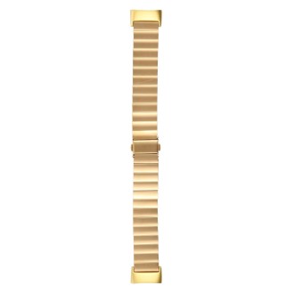 For Fitbit Charge 5 One-bead Steel Strap Watch Band(Gold)