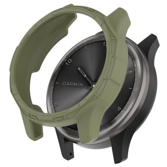 For Garmin Vivomove Trend Armor Hollow Watch Protective Case(Jungle Green)