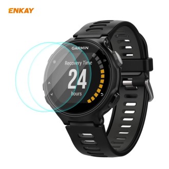 For Garmin Forerunner 735 / 735XT 2 PCS ENKAY Hat-Prince 0.2mm 9H 2.15D Curved Edge Tempered Glass Screen Protector  Watch Film