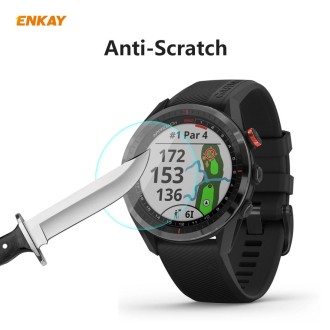 For Garmin Approach S62 2 PCS ENKAY Hat-Prince 0.2mm 9H 2.15D Curved Edge Tempered Glass Screen Protector  Watch Film