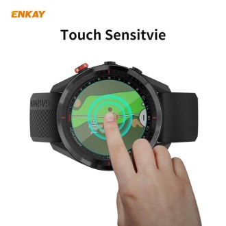 For Garmin Approach S62 2 PCS ENKAY Hat-Prince 0.2mm 9H 2.15D Curved Edge Tempered Glass Screen Protector  Watch Film