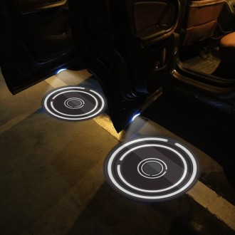 LED Infrared Induction Car Door Welcome Light Night Projection Ambient Light, Specification: Energy Circle (White)(1 Pair/Box)