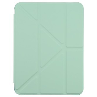 For iPad mini 6 TPU Transparent Horizontal Deformation Flip Leather Tablet Case with Holder & Pen Slot(Green)